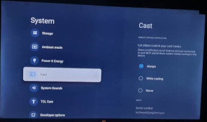 On android tv, casts from laptop to android tv