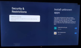 Enable Unknown Sources, install iptv on android tv